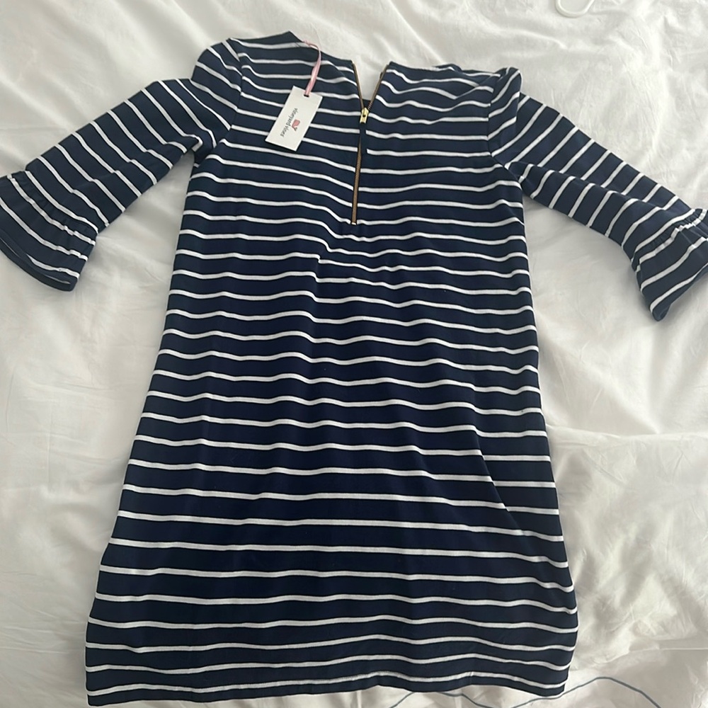 Navy striped dress